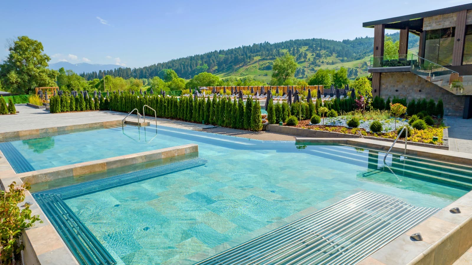 Hot outdoor pools