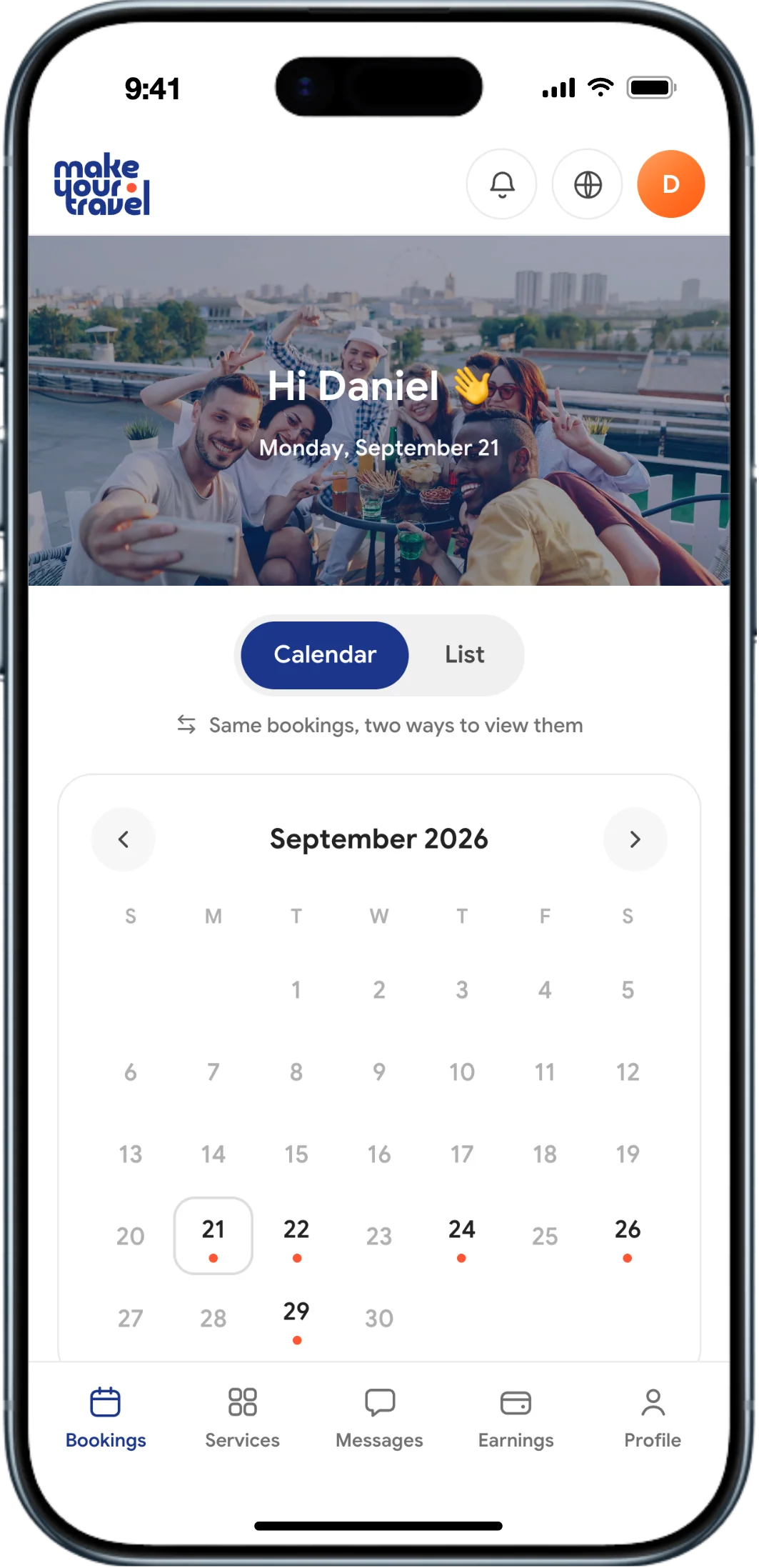 MakeYourTravel host dashboard